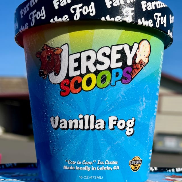 Pint of Jersey Scoops - Vanilla Fog Ice Cream.