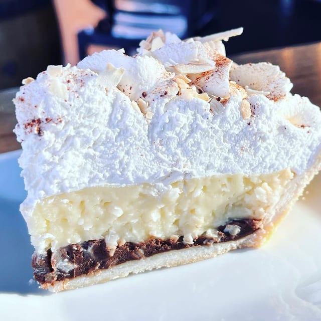 Black Bottom Coconut Cream - Slice (Avail. through Sat. 8/29).